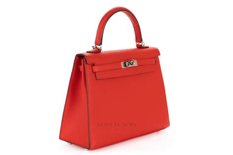 rouge tomate hermes kelly|HERMES Epsom Kelly Sellier 25 Rouge Tomate.